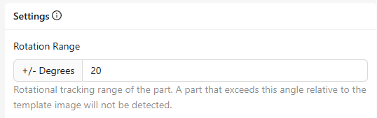 Rotation Range settings in Template Image and Alignment