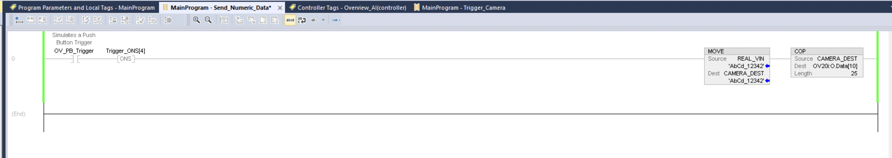 Trigger-Logik zum Senden numerischer Daten