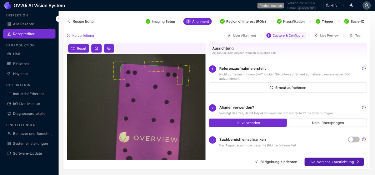 Alignment Capture &amp; Configure Checkliste