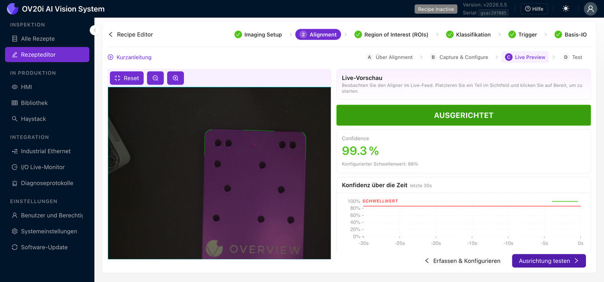 Alignment Live Preview mit Live-Confidence