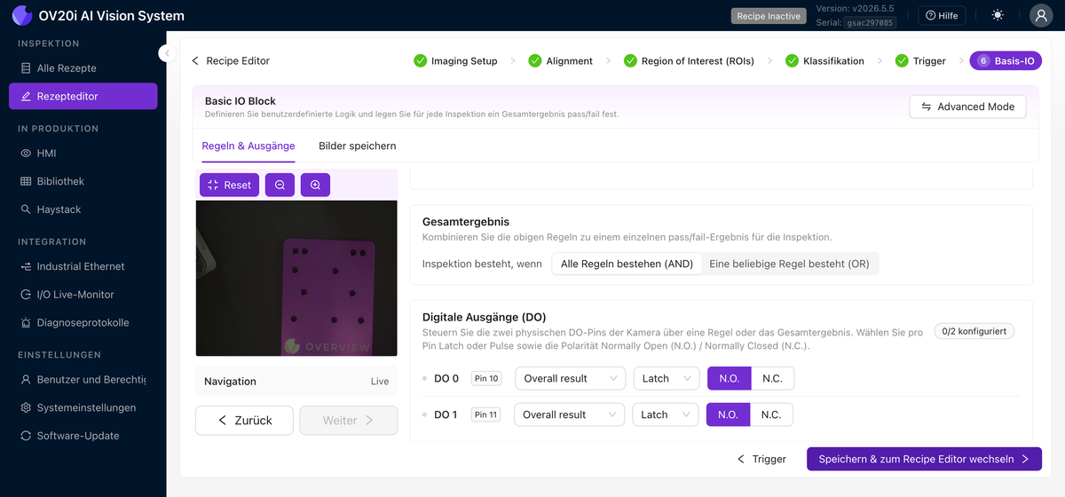 Digital Outputs section in the Basic IO block