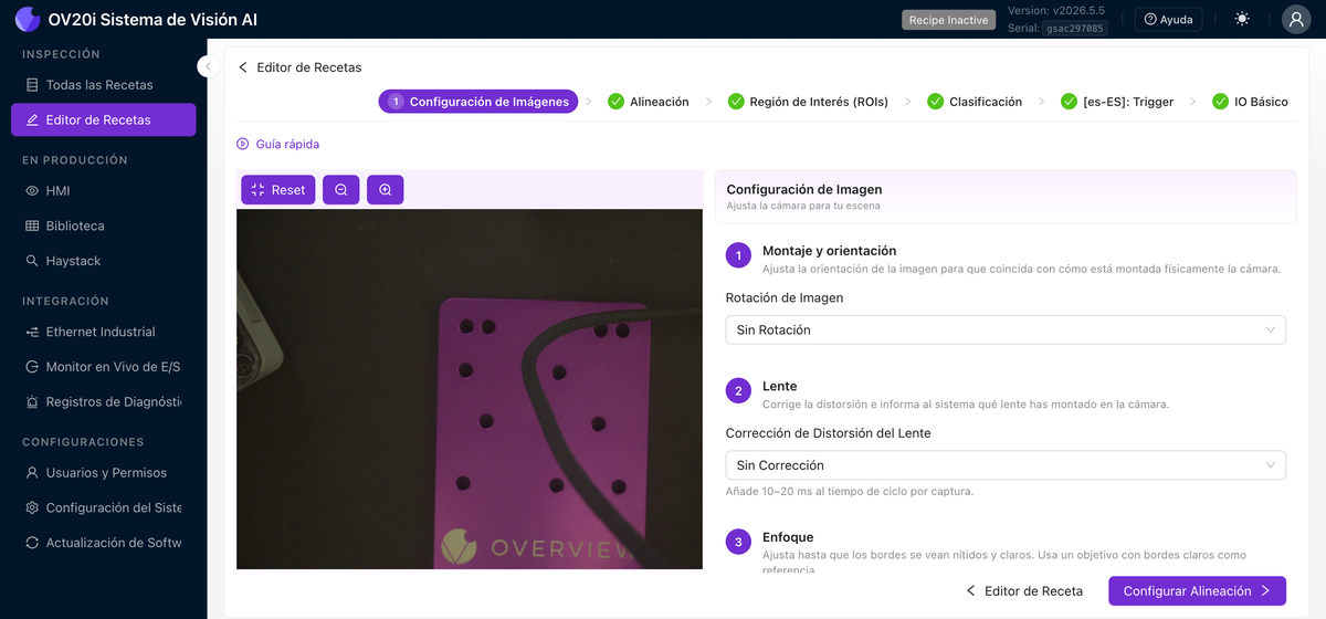 Paso de configuración de imagen en la interfaz v2026.5