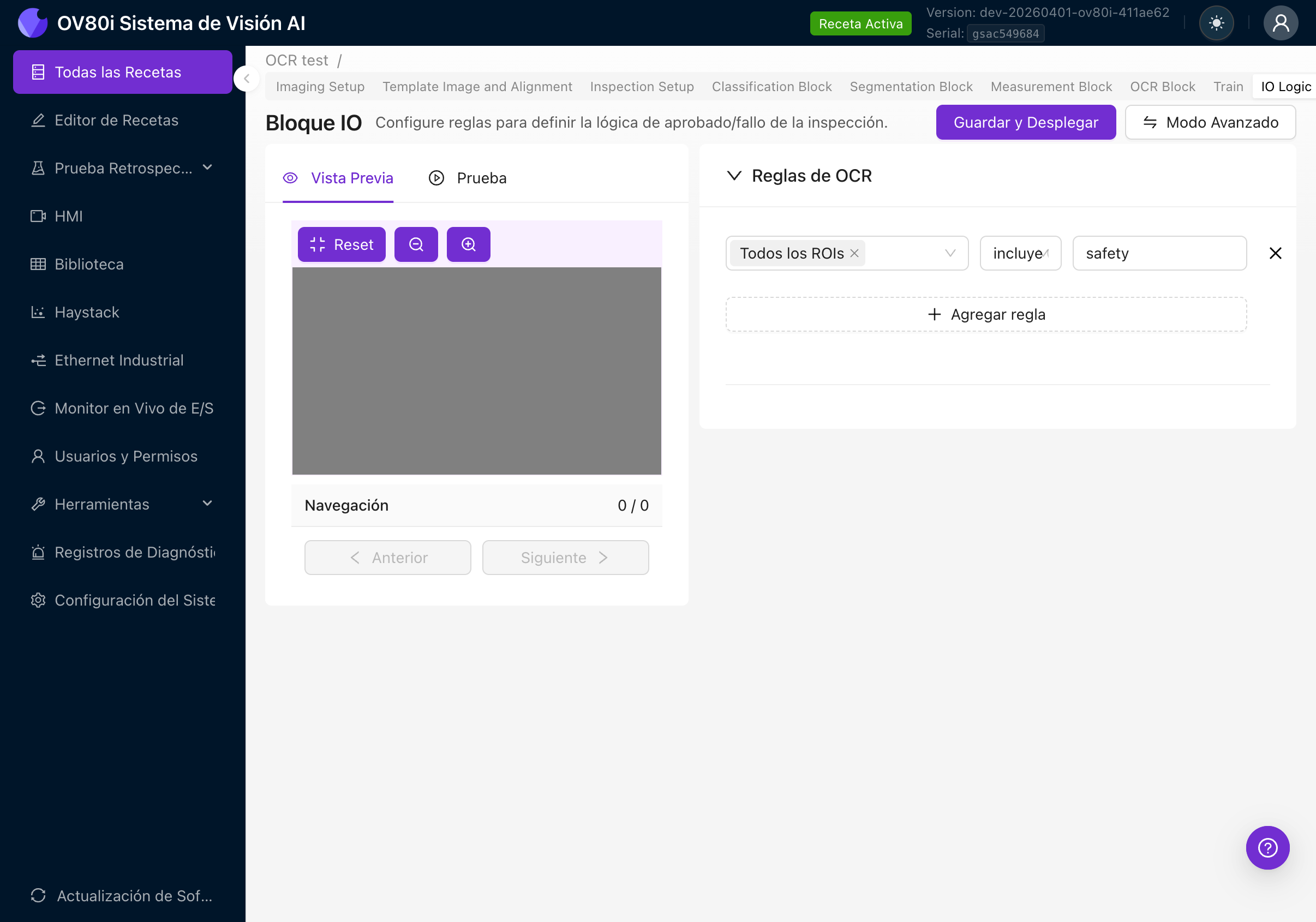 Advanced Mode Node-RED flow with Check OCR node