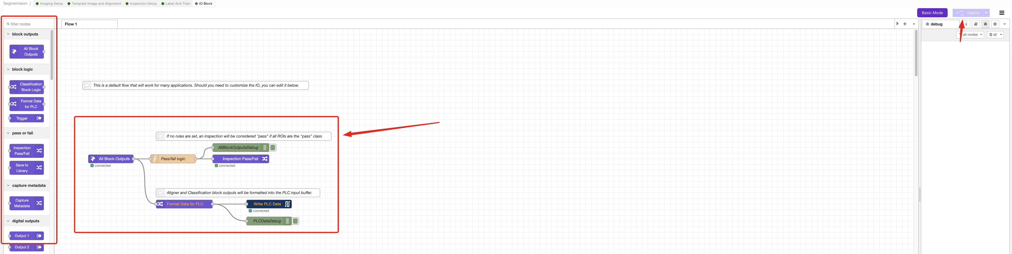 Configuración de lógica pass/fail
