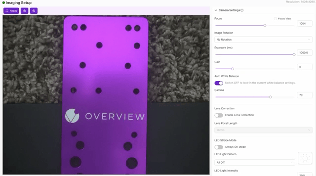 Focus adjustment: turn until edges are sharp