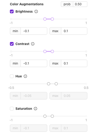 Color Augmentation settings
