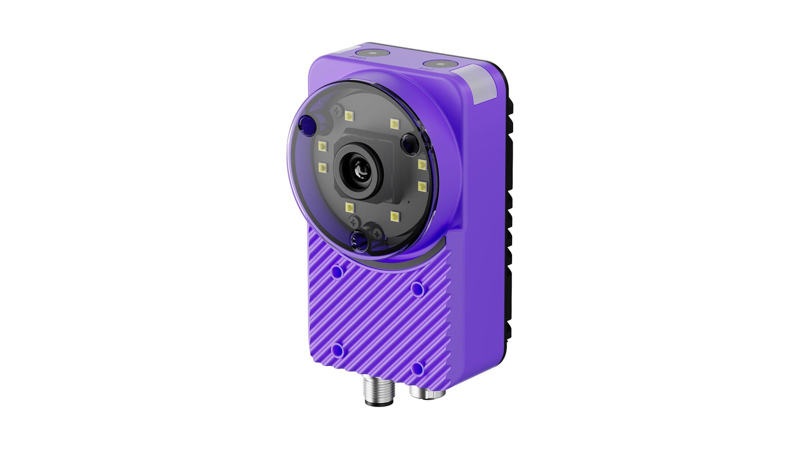 Camera AI công nghiệp OV Spark, hiển thị ống kính được bao quanh bởi tám đèn LED tích hợp