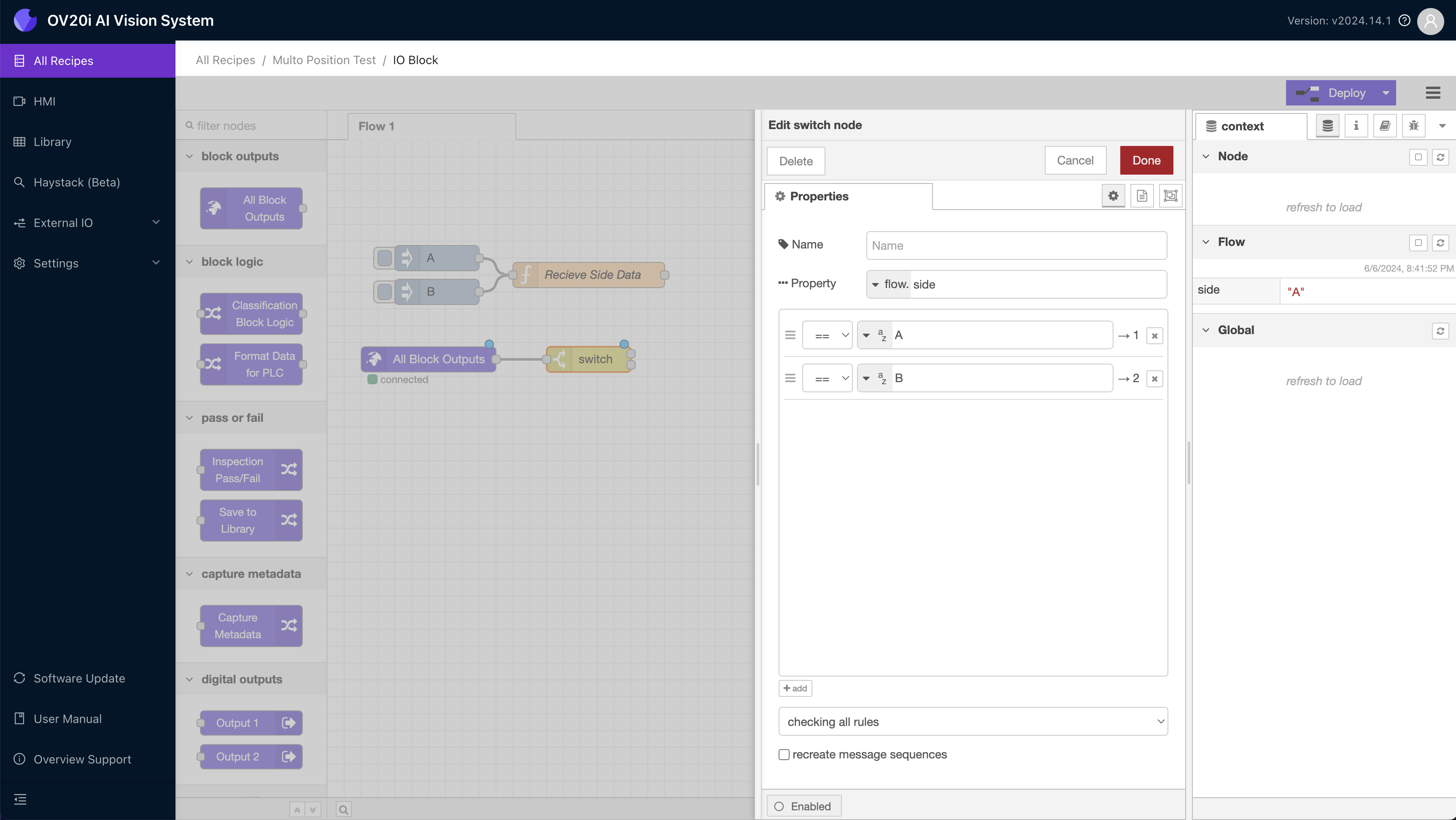 Edit switch node