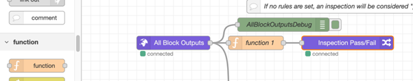 Example of function block added to flow