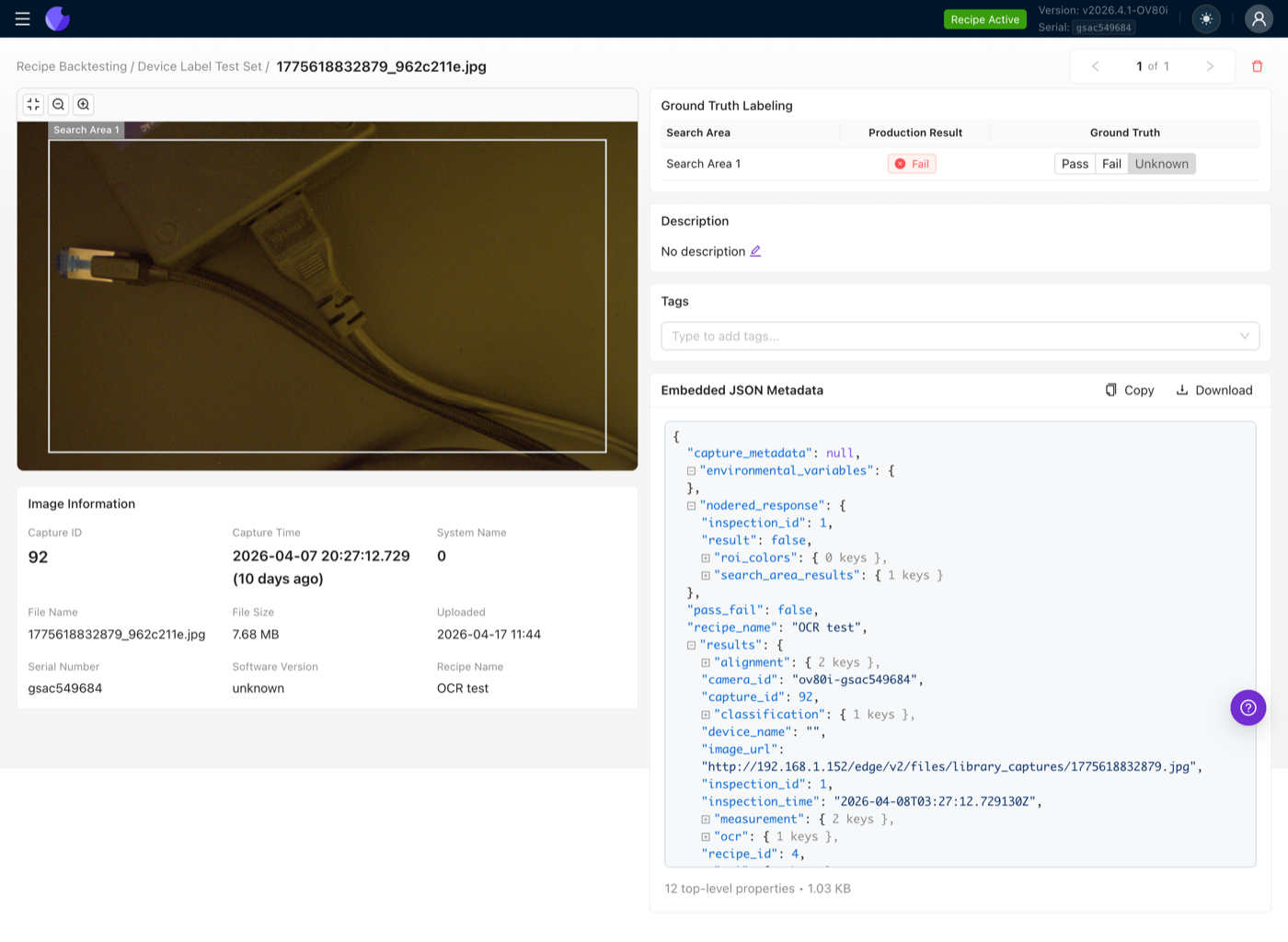 Image viewer, no embedded metadata